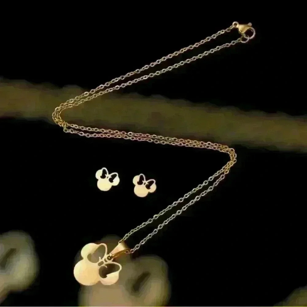 Minnie Mouse Necklace and Earring Set - Picture 2 of 2